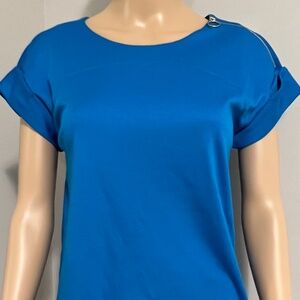 Lands End Roll sleeve tee with zipper shoulder
